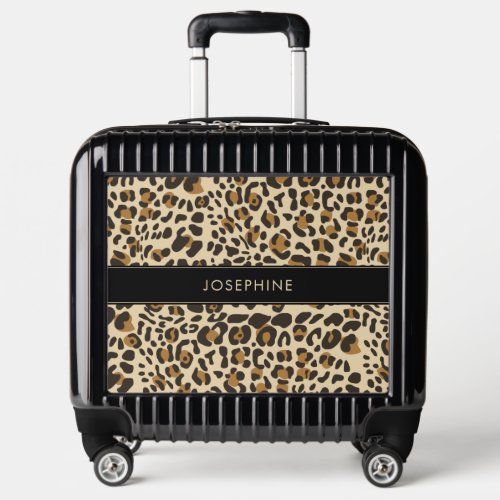 Leopard Jaguar Animal Print Monogrammed Name Luggage