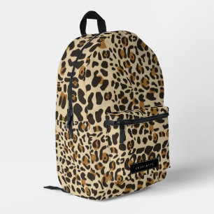 Leopard Jaguar Animal Print Monogrammed Name Printed Backpack