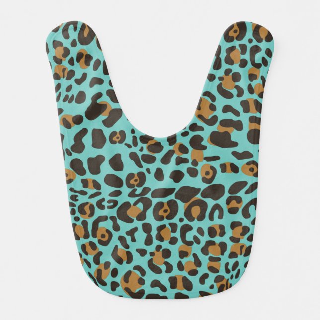 Leopard Jaguar Animal Print Pattern Baby Bib (Front)