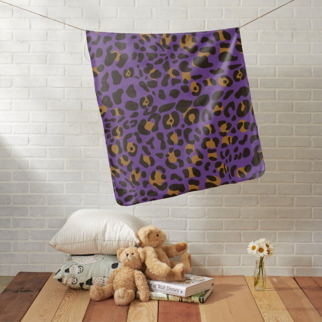 Leopard Jaguar Animal Print Pattern Baby Blanket (In Situ)