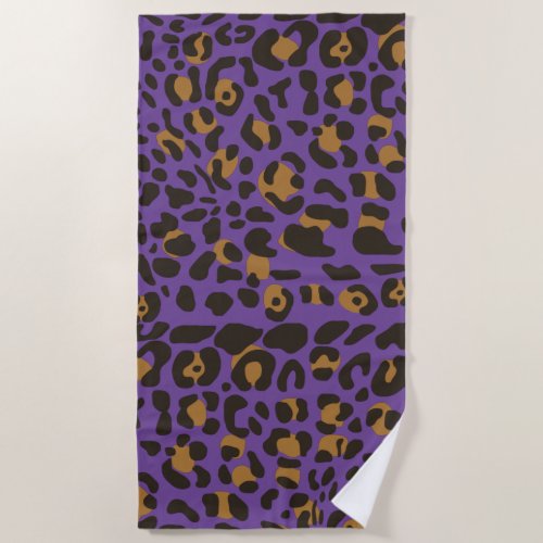 Leopard Jaguar Animal Print Pattern Beach Towel