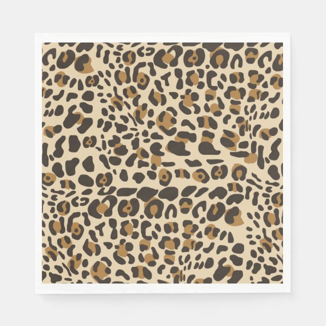 Leopard Jaguar Animal Print Pattern Napkins (Front)