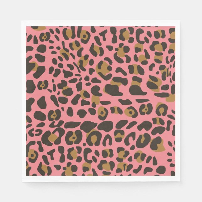 Leopard Jaguar Animal Print Pattern Napkins (Front)