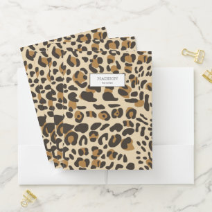 Leopard Jaguar Animal Print Pattern  Pocket Folder