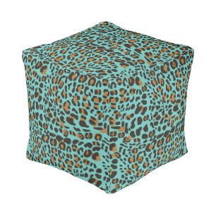 Leopard Jaguar Animal Print Pattern Pouf