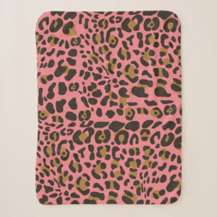 Leopard Jaguar Animal Print Pattern Sherpa Blanket
