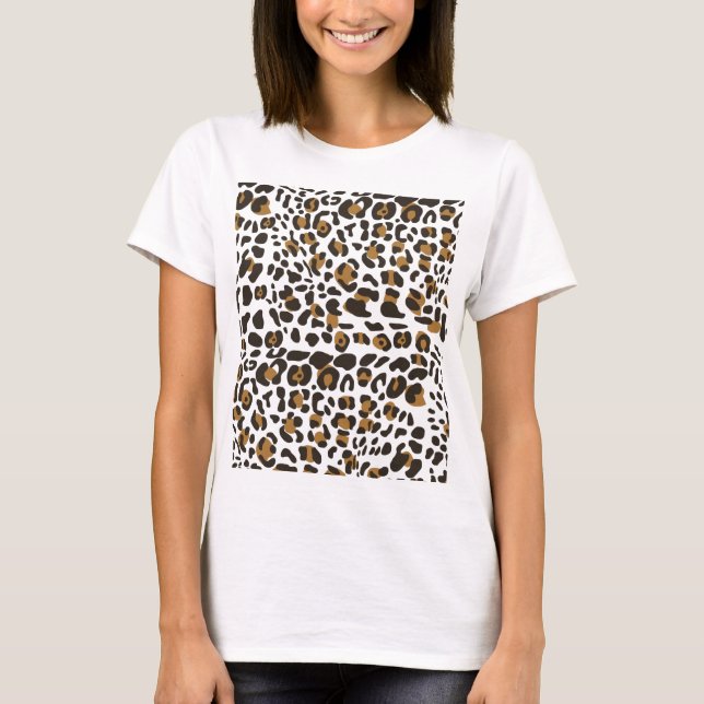 Leopard Jaguar Animal Print Pattern T-Shirt (Front)
