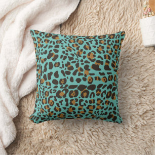 Leopard Jaguar Animal Print Pattern Throw Pillow