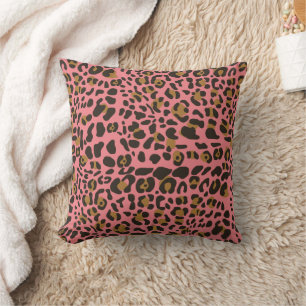 Leopard Jaguar Animal Print Pattern Throw Pillow