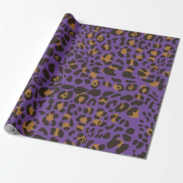 Leopard Jaguar Animal Print Pattern Wrapping Paper (Unrolled)