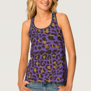 Leopard Jaguar Animal Print Purple Pattern Tank Top