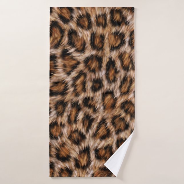 Leopard Jaguar Cat Brown Fur Pattern-24609 Bath Towel (Bath Towel)