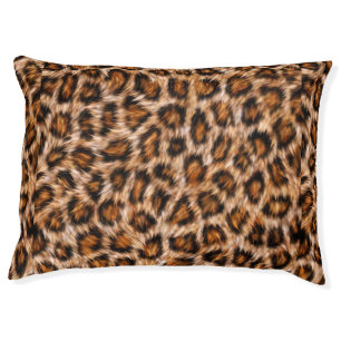 Leopard Jaguar Cat Brown Fur Pattern-24609 Coffee Pet Bed