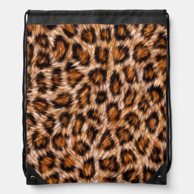 Leopard Jaguar Cat Brown Fur Pattern-24609 Drawstring Bag (Front)