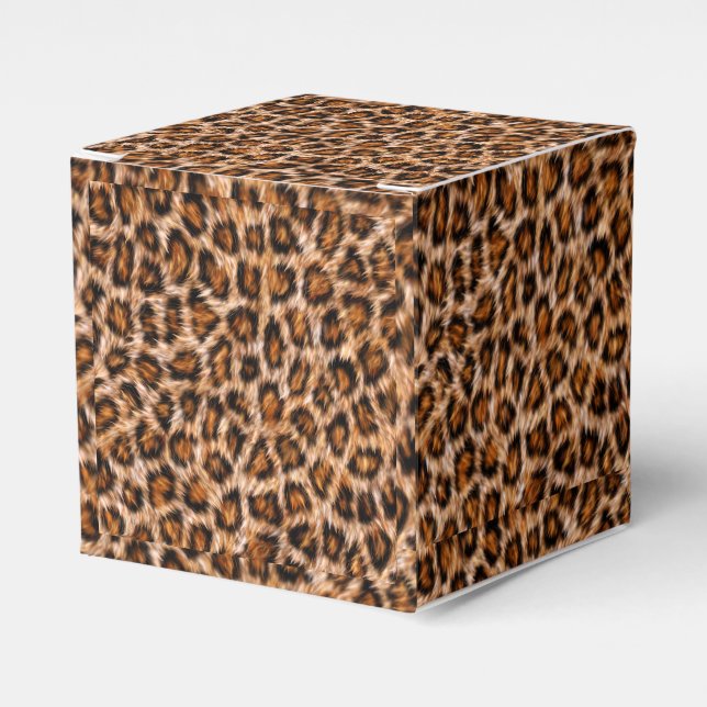 Leopard Jaguar Cat Brown Fur Pattern-24609 Favor Boxes (Front Side)