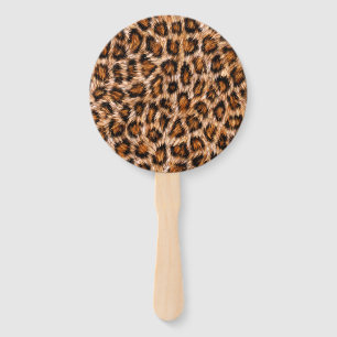 Leopard Jaguar Cat Brown Fur Pattern-24609 Hand Fan