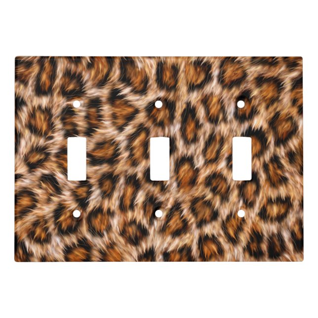 Leopard Jaguar Cat Brown Fur Pattern-24609 Light Switch Cover (Front)