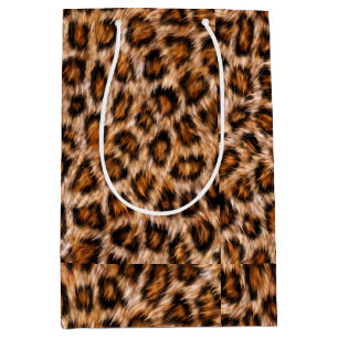 Leopard Jaguar Cat Brown Fur Pattern-24609 Medium Gift Bag