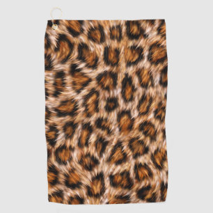 Leopard Jaguar Cat Brown Fur Pattern Golf Towel