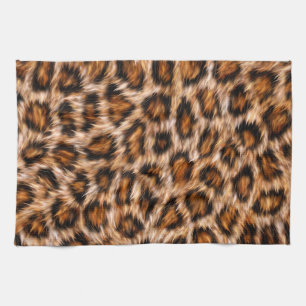 Leopard Jaguar Cat Brown Fur Pattern Kitchen Towel
