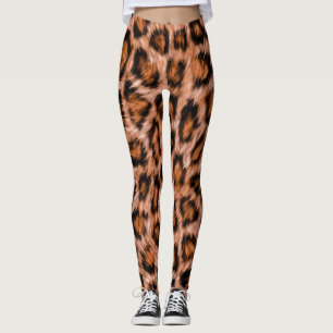 Leopard Jaguar Cat Brown Fur Pattern Leggings
