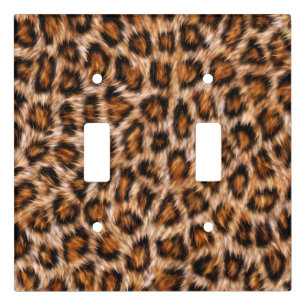 Leopard Jaguar Cat Brown Fur Pattern Light Switch Cover