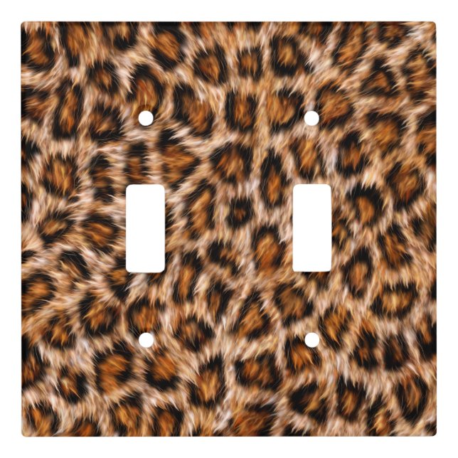 Leopard Jaguar Cat Brown Fur Pattern Light Switch Cover (Front)