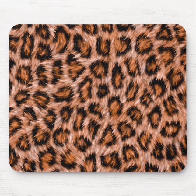 Leopard Jaguar Cat Brown Fur Pattern Mouse Pad (Front)