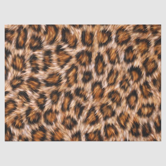 Leopard Jaguar Cat Brown Fur Pattern Tissue Paper (Front)