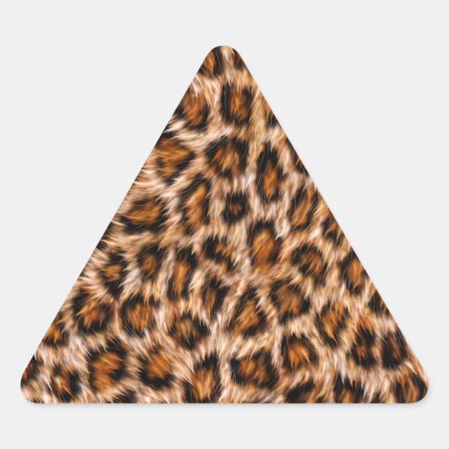Leopard Jaguar Cat Brown Fur Pattern Triangle Sticker (Front)