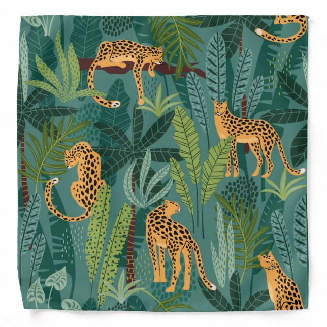 Leopard Jaguar Jungle Print Bandana (Front)