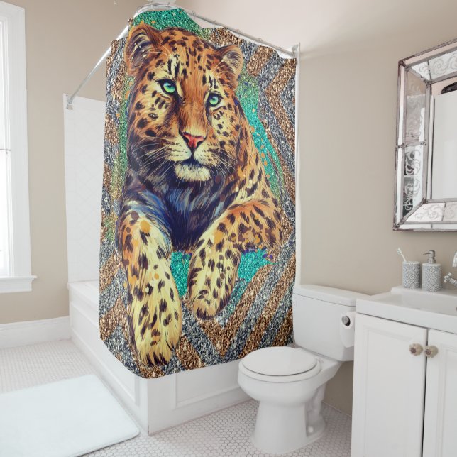 Leopard - Jaguar Shower Curtain (In Situ)