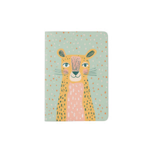 Leopard Jungle Animal Dots Pattern Kids Children Passport Holder