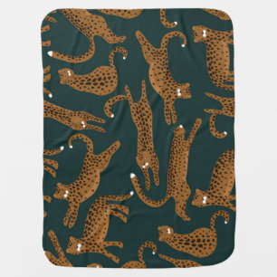Leopard Jungle: Animal Print Vintage. Baby Blanket