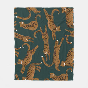 Leopard Jungle: Animal Print Vintage. Fleece Blanket