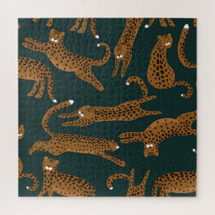 Leopard Jungle: Animal Print Vintage. Jigsaw Puzzle