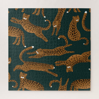 Leopard Jungle: Animal Print Vintage. Jigsaw Puzzle