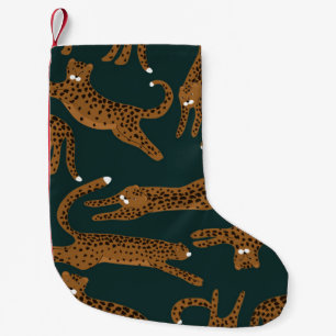 Leopard Jungle: Animal Print Vintage. Small Christmas Stocking
