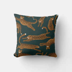 Leopard Jungle: Animal Print Vintage. Throw Pillow