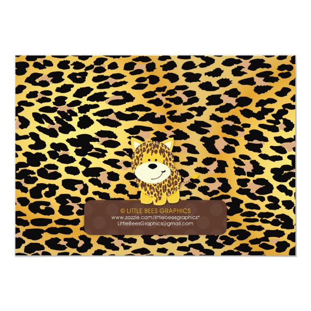 Leopard Jungle Friends Baby Shower Invitations