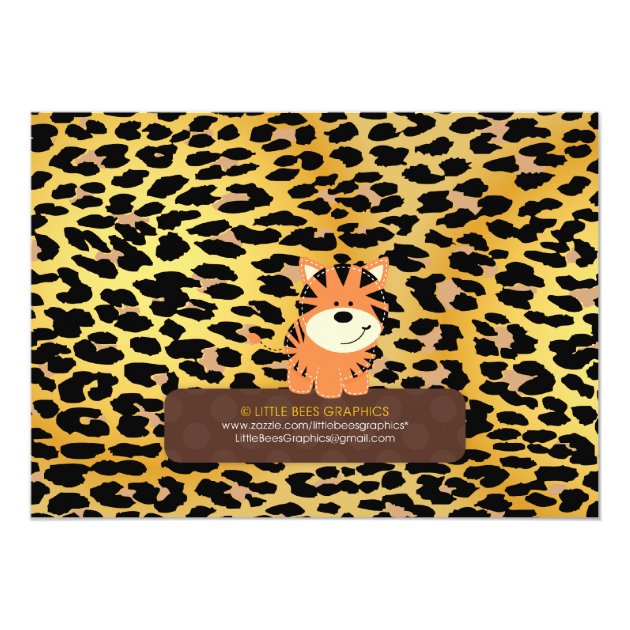 Leopard Jungle Friends Orange Baby Shower Invitati Invitation