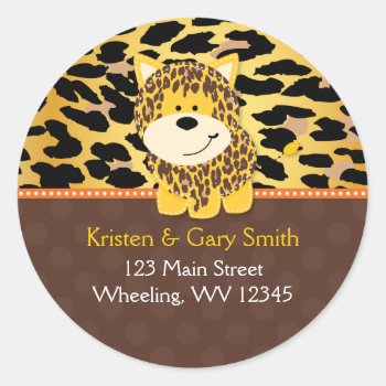 Leopard Jungle Safari Address Label Sticker Favors by LittleBeesGraphics at Zazzle
