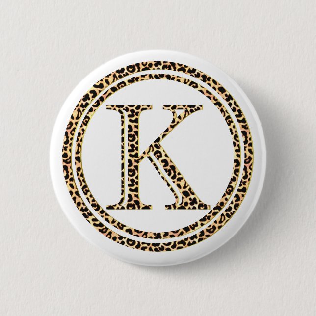 Leopard K Pinback Button (Front)