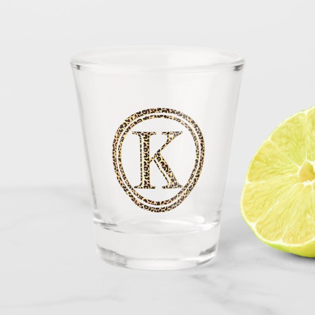 Leopard K Shot Glass (Front)