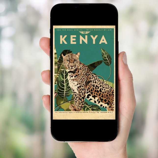 Leopard Kenya Travel  Poster (Front Digital)