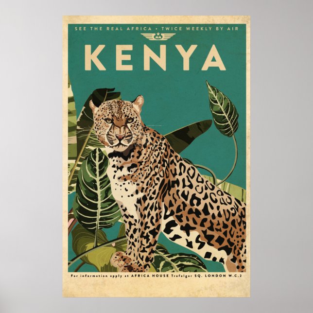 Leopard Kenya Travel  Poster (Front)