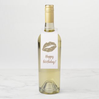 Leopard Kiss - Happy Birthday Bottle Hanger Tag