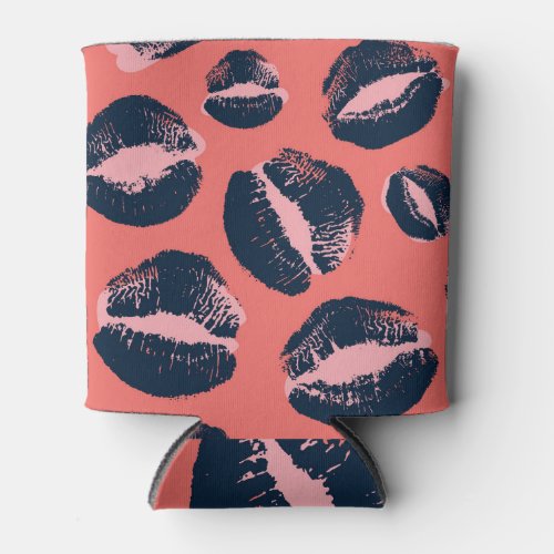 Leopard Kiss Lipstick Fashion Print Can Cooler
