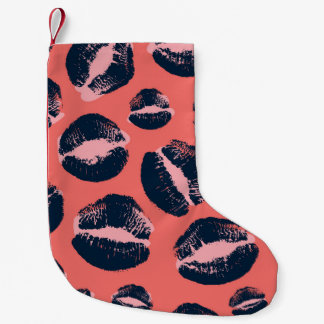 Leopard Kiss: Lipstick Fashion Print Small Christmas Stocking