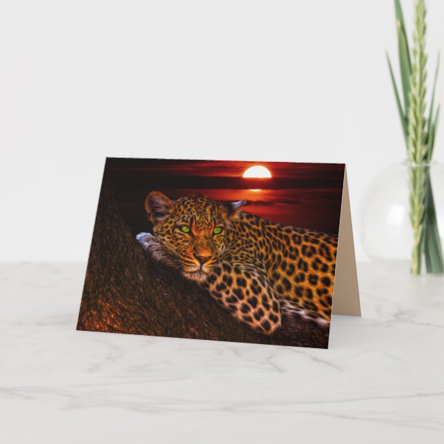 leopard kitty greeting card (Front)